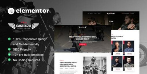 Gastruzo – Motorcycle Club Elementor Template Kit