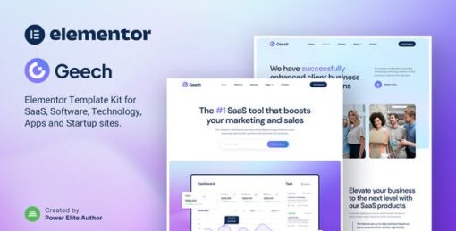 Geech – SaaS & Tech Startup Company Elementor Template Kit