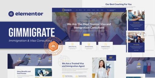Gimmigrate – Immigration & Visa Consulting Elementor Template Kit