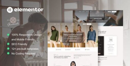 Glamourista – Fashion Designer Elementor Template Kit