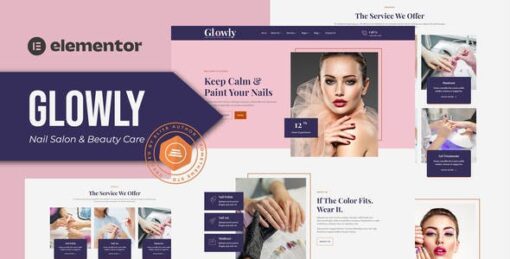 Glowly – Nail Salon & Beauty Care Elementor Template Kit