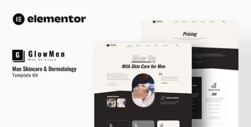 Glowmen – Men Skincare & Dermatology Elementor Template Kit