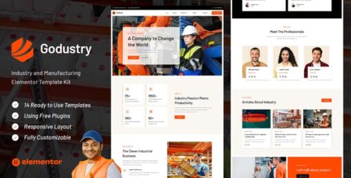 Godustry – Industry & Manufacturing Elementor Template Kit