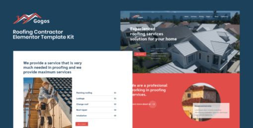 Gogos – Roofing Contractor Elementor Template Kit