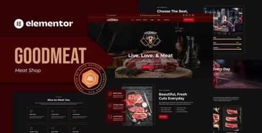 Goodmeat – Meat Shop & Butcher Elementor Template Kit