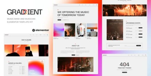 Graddient – Music Band & Musician Elementor Template Kit