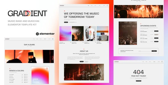 Graddient – Music Band & Musician Elementor Template Kit Graddient – Music Band & Musician Elementor Template Kit