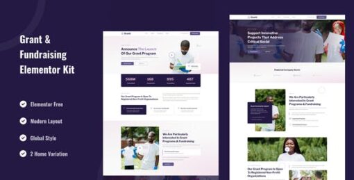 Grant & Fundraising – Elementor Template Kit