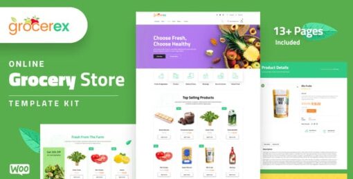 Grocerex – Grocery Store Elementor Pro Template Kit