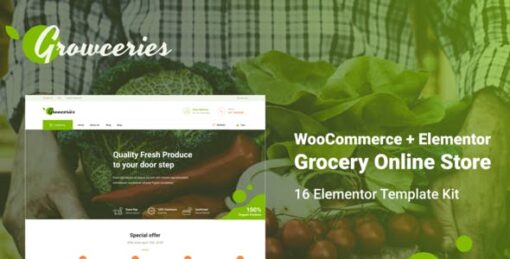 Growceries – Food & Grocery Store Elementor Template Kit