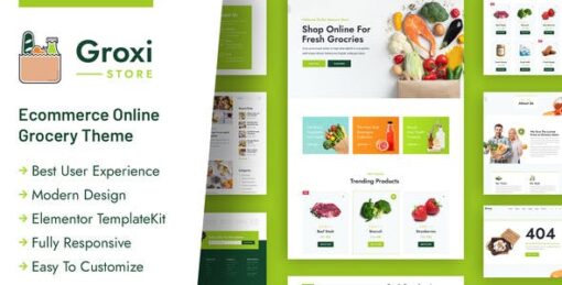 Groxi – Grocery Store Elementor Template Kit