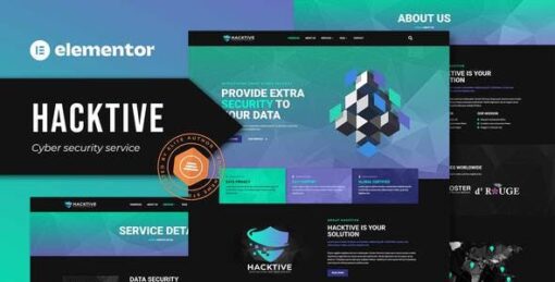 Hacktive – Cyber Security Service Elementor Template Kit