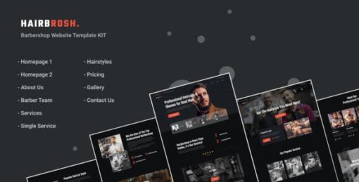 Hairbrosh – Barbershop & Hair Salon Elementor Template Kit