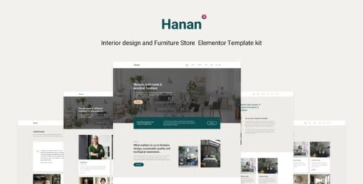 Hanan – Interior Design & Furniture Store Elementor Template kit