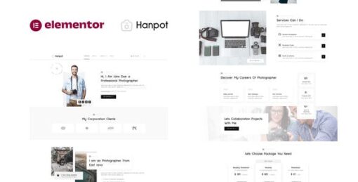 Hanpot – Personal Photographer & Portfolio Showcase Elementor Template Kit