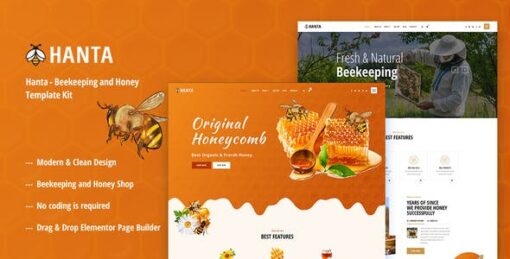 Hanta – Beekeeping & Honey Elementor Template Kit