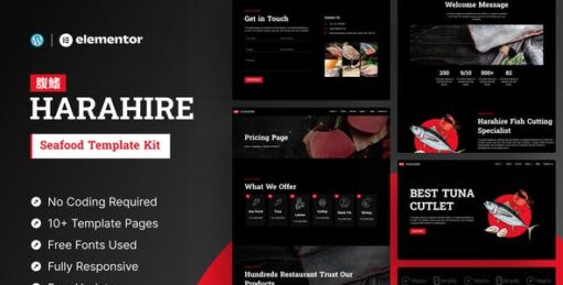 Harahire – Seafood Elementor Pro Template Kit