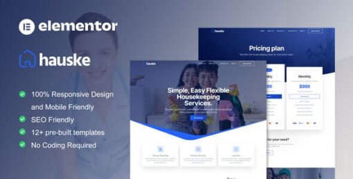 Hauske – Houskeeping & Cleaning Services Elementor Template Kit