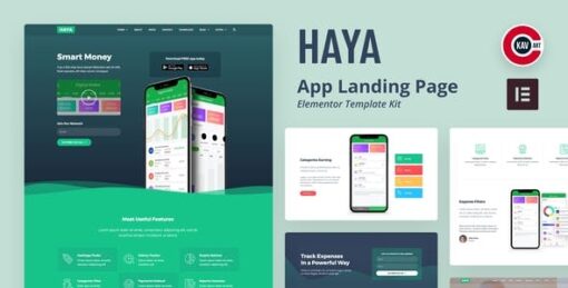 Haya – App Startup Elementor Template Kit