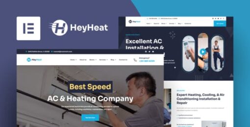 HeyHeat – Air Conditioning Services Elementor Template Kit