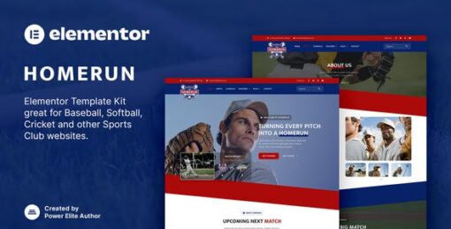 Homerun – Baseball Team & Sports Club Elementor Template Kit