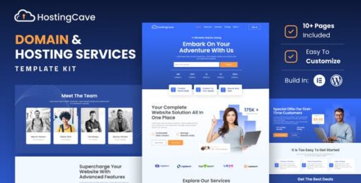 Hostingcave – Web Hosting Services Elementor Template Kit