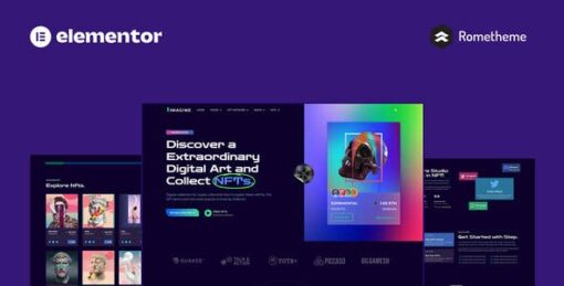 IMAGINE – Creative NFT Portfolio Elementor Pro Full Site Template Kit