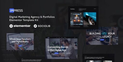 Impress – Digital Marketing Agency & Portfolios Elementor Template Kit