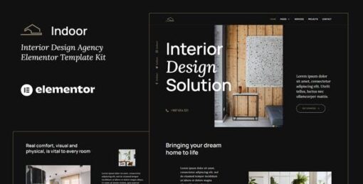 Indoor – Dark Interior Design & Architecture Agency Elementor Template Kit