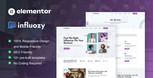 Influozy – Influencer Marketing Agency Elementor Pro Template Kit