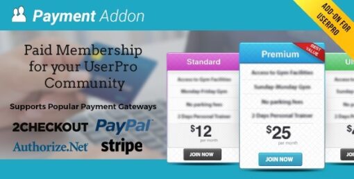 Payment Add-on for UserPro