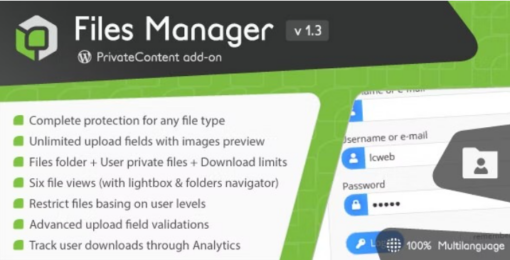 PrivateContent – Files Manager add-on