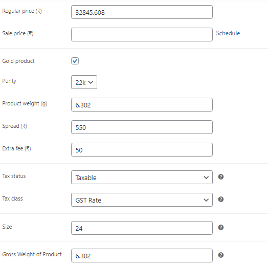 WooCommerce Gold Price WooCommerce Gold Price