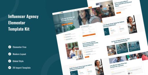 Inplu – Influencer Agency & Marketing Elementor Template Kit