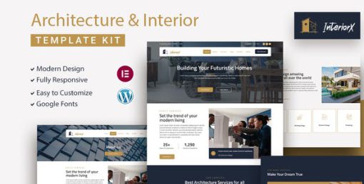 InteriorX – Interior Design Elementor Template Kit