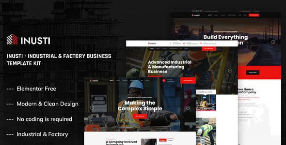 Inusti – Industrial & Factory Business Elementor Template Kit Inusti – Industrial & Factory Business Elementor Template Kit