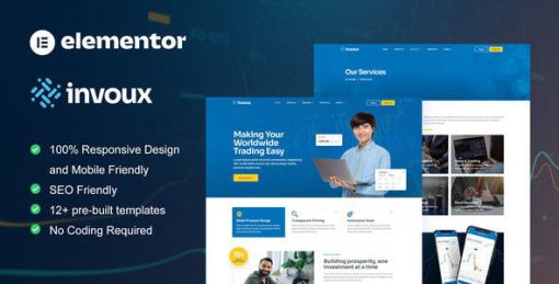 Invoux – Trading & Investment Elementor Pro Template Kit