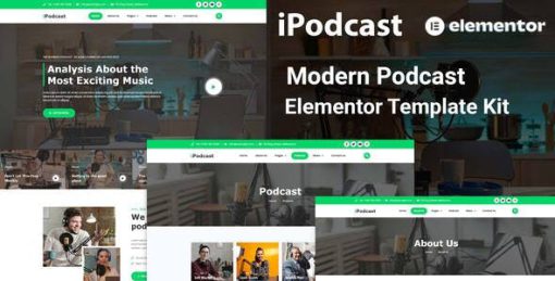 iPodcast – Modern Podcast Elementor Template Kit