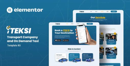 Iteksi – Transport Company & Taxi App Elementor Template Kit