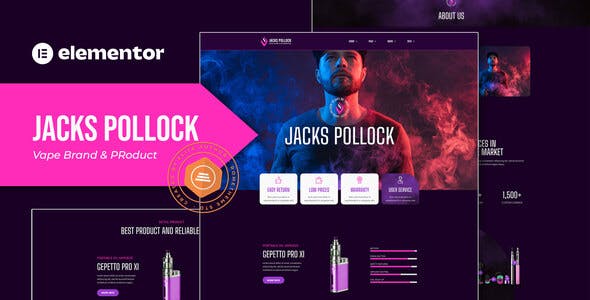 Jacks Pollock – Vape Elementor Template Kit Jacks Pollock – Vape Elementor Template Kit
