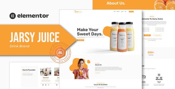 Jarsy Juice – Drink Brand Elementor Template Kit Jarsy Juice – Drink Brand Elementor Template Kit