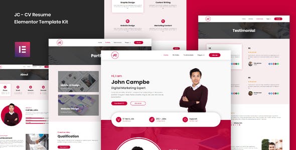 JC – CV Resume Elementor Template Kit JC – CV Resume Elementor Template Kit