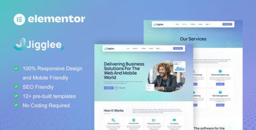 Jigglee – Tech Startup Business Elementor Template Kit