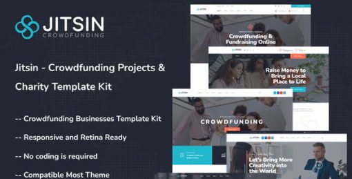 Jitsin – Crowdfunding Projects & Charity Template Kit