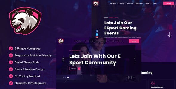 Junio – E-Sport Gaming Events & Streamer Elementor Template Kit Junio – E-Sport Gaming Events & Streamer Elementor Template Kit
