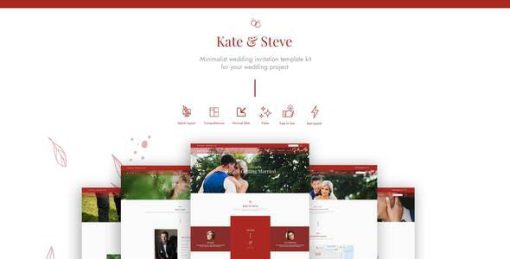 Kate & Steve – Wedding Invitation Elementor Pro Template Kit
