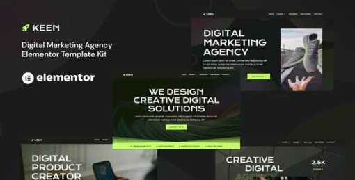 Keen – Dark Digital Marketing Agency Elementor Template Kit