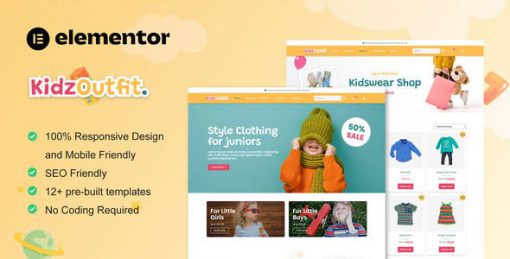 KidzOutfit – WooCommerce Kids Fashion Shop Elementor Template Kit