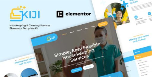 Kiji – Houskeeping & Cleaning Services Elementor Template Kit