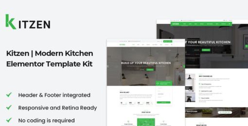 Kitzen | Modern Kitchen Elementor Template Kit